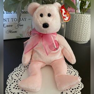 🌷 “MOM-E” RETIRED TY BEANIE BABY BEAR. DATED 2004! MWMT! APPROX 8”.